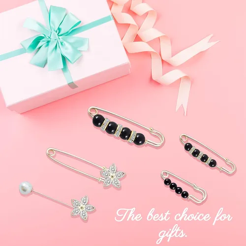 Vista 3 de Broche de perlas de moda, chal de suéter con perlas, elegante y a la moda, mejora tu temperamento, adecuado para una variedad de ocasiones de uso