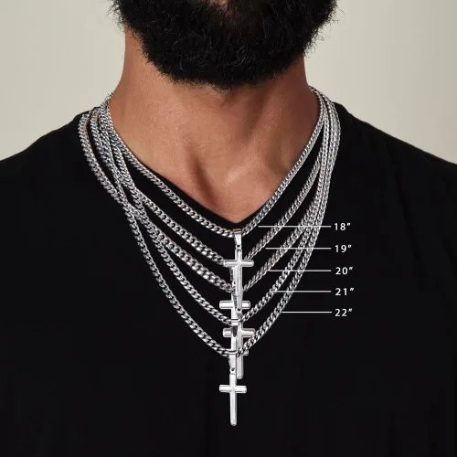 Vista 9 de Collar de cruz con texto en inglés "To My Son In Law de mamá, aniversario de boda de yerno, regalo de cruz de Navidad para yerno, collar de cruz