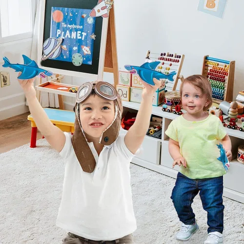 Vista 7 de ArtCreativity Planeadores de tiburón volador de espuma, juego de 24, aviones planeadores ligeros para niños y niñas, aviones voladores empaquetados