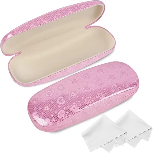 Vista 14 de Estuche para gafas Joyberg, paquete de 2 estuches para gafas con paño de limpieza, estuche para gafas de carcasa rígida que se adapta a la mayoría