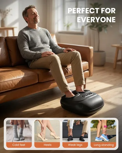 Vista 4 de CILI Masajeador de Pies Shiatsu Elegible para FSA HSA, Máquina Masajeadora Eléctrica de Pies con Calor para Fascitis Plantar, Amasado Vibración