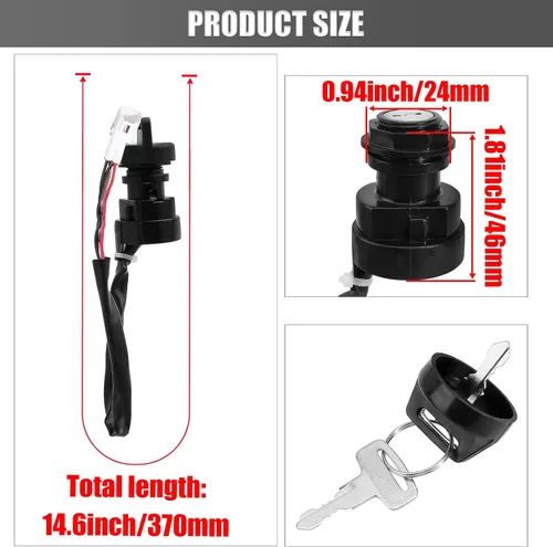 Vista 5 de Interruptor de llave de encendido compatible con Yamaha Warrior 350 Big Bear Tracker Wolverine Banshee Moto 4 Kodiak 400 Timberwolf 250 Raptor 50