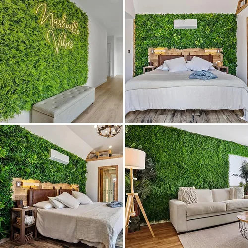 Vista 3 de 3rd Street Inn Paneles de pared de vegetación artificial para privacidad, paquete de 2
