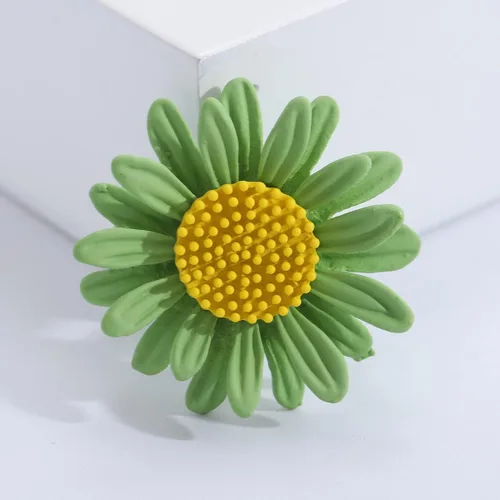 Vista 3 de Broche de girasol con margaritas coloridas, estilo bohemio, con diseño de flores, insignia, vestido y escote para mujeres y niñas