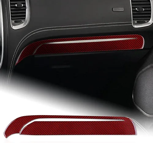 Vista 28 de AIRSPEED Cubierta de panel de palanca de cambios de fibra de carbono, calcomanía para consola central interior para Dodge Durango 2018 2019 2020