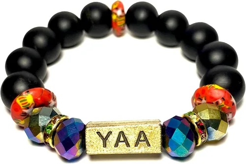 Vista 46 de Pulseras africanas tradicionales con nombre nacido en el día para mujeres de Ghana, materiales naturales, ajuste cómodo y holgado