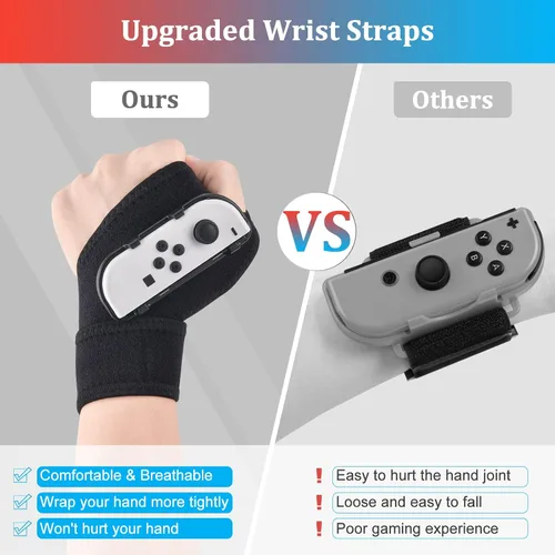 Vista 3 de Paquete de accesorios Switch OLED, innoAura 20 en 1 Switch OLED Kit de accesorios incluye correas de muñeca, funda de transporte para interruptor
