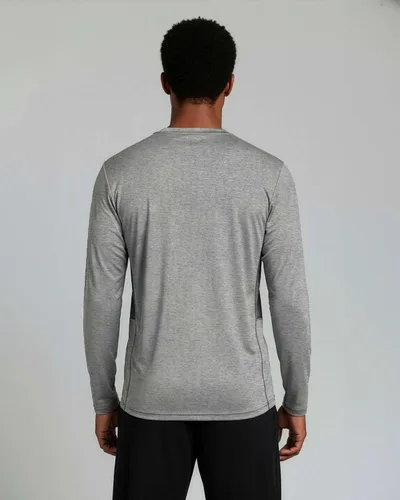 Vista 6 de Real Essentials Paquete de 4 unidades camiseta de manga larga para hombre Dry Fit, disipa la humedad, protección solar FPU 50+ contra rayos