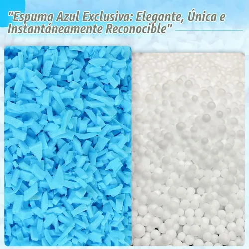 Vista 6 de Relleno para Puf - 5 libras de Espuma Viscoelástica Triturada, Alta Densidad ≥3.12 lb/ft³, Relleno Azul para Puf, Cojín de Sofá, Cama para Perro