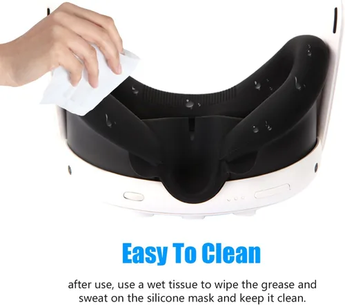 Vista 3 de OOAVR 4Pcs VR Silicone Face Cover for Oculus Quest 3,Light-Thin VR Face Pads,Waterproof Anti-Dirty Replacement Facial Cushion VR Pads Accessories