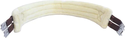 Vista 2 de Majestic Ally Cincha acolchada de forro polar de visón con elásticos resistentes y accesorios de acero inoxidable para robar, marrón, 42, 44, 46, 48