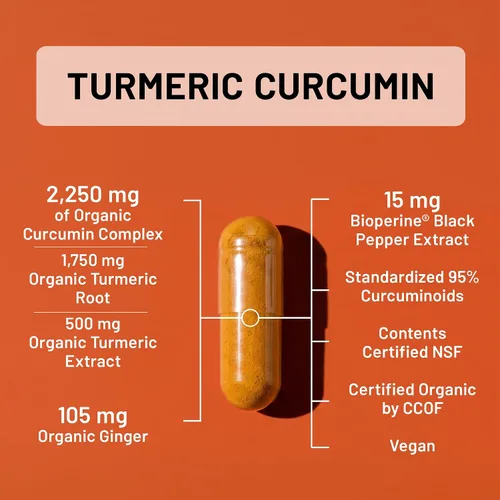 Vista 3 de NatureWise - Curcumina orgánica, CRMN750-90, 1 Black Pepper Extract for Advanced Absorption - Standardized 95% Curcuma Longa - Joint & Immune