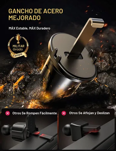 Vista 3 de Soporte de teléfono con ranura para CD, soporte mejorado para teléfono de automóvil con almohadillas de silicona antideslizantes