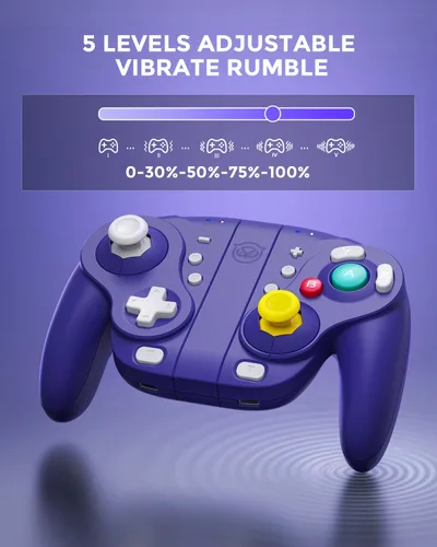 Vista 5 de NYXI Wizard Switch Gamecube Controller for Nintendio SwitchSwitch OLED, Wireless Gamecube Controller with Hall Effect Joystick, Programmable