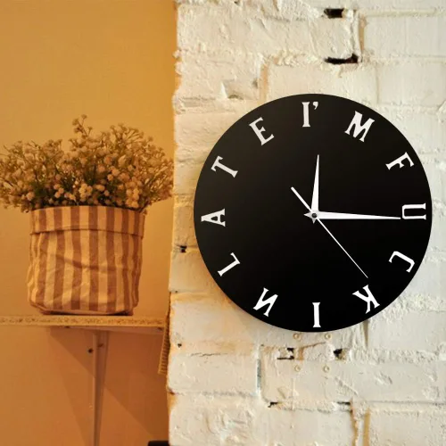 Vista 8 de The Geeky Days I'm F #*kin Reloj de pared tardío Reloj maduro Sweary Moods Expresión Nueva concepción del tiempo, el reloj de pared perfecto