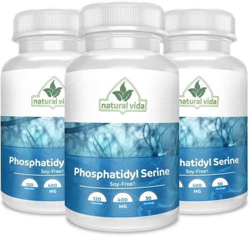 Vista 4 de Fosfatidilserina 400 mg, suplemento, 120 cápsulas vegetarianas - 30 porciones, sin soja