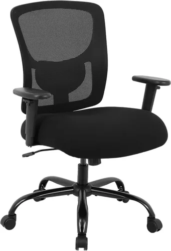 Vista 8 de Silla de escritorio ergonómica, silla de oficina, silla de computadora de 500 libras con soporte lumbar, asiento ancho, brazos ajustables