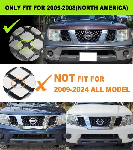 Vista 3 de Luces de parrilla para Nissan Frontier Pathfinder 2005 2006 2007 2008, luces LED de parrilla delantera para accesorios de segunda