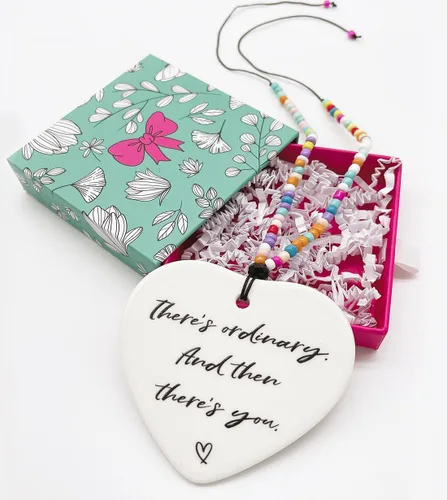 Vista 10 de Susie Arts Adorno de cerámica Corazón Recuerdo Porcelana Apreciación Positividad Afirmación Motivacional Memorial Cita Amigos Familia Mejores Amigos