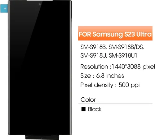 Vista 2 de Pantalla para Samsung Galaxy S23 Ultra Reemplazo de pantalla para Samsung S918 Pantalla LCD SM-S918B, SM-S918U, SM-S918W Pantalla táctil