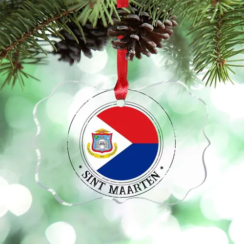Vista 30 de Bandera nacional de Noruega, adornos de Navidad patrióticos 2023, decoraciones de Navidad para árbol, adornos acrílicos transparentes, colgante