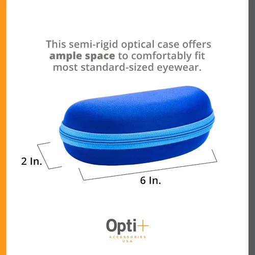 Vista 6 de OPTI+ Estuche para gafas de sol Estuche semirrígido con cremallera Estuche para gafas de sol Forma ovalada Estuche para gafas - Estuche