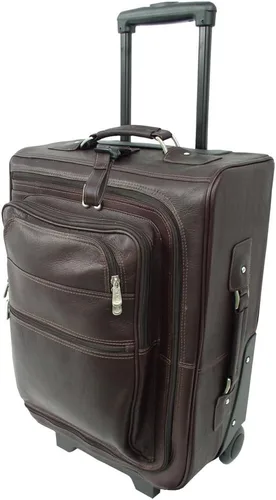 Vista 3 de Piel Leather Rueda multibolsillo de 19 pulgadas, Chocolate, talla única , Rueda multibolsillo de 19 pulgadas
