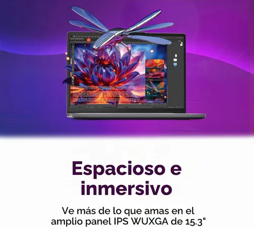 Vista 8 de Lenovo IdeaPad Slim 3i - Portátil ligero - Copilot+ PC - CPU Intel Core™ Ultra 5 322 - Pantalla táctil WUXGA de 15,3" - 16 GB de RAM