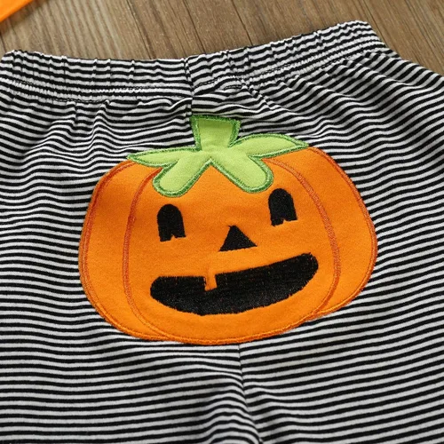 Vista 6 de GUMEMO Disfraz de calabaza de Halloween sin mangas con sombrero para bebé y niña Naranja