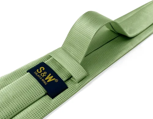Vista 102 de S&W SHLAX&WING Conjunto de corbata de color sólido y pañuelo de bolsillo para hombre