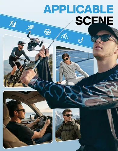 Vista 7 de DEAFRAIN Lentes de sol deportivos polarizados para hombres y mujeres, ideales para correr, pescar, conducir, marco irrompible con protección UV