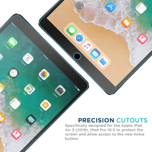Vista 3 de Tech Armor Protector de pantalla de vidrio templado balístico diseñado para Apple iPad Air 3 (2019), iPad Pro 10.5 (2017) pulgadas, 1 paquete