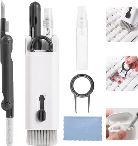 Vista 8 de Kit de limpieza para Airpods, kit de limpieza de auriculares para Airpods Pro 1, 2, 3, bolígrafo de limpieza multifunción con cepillo suave, esponja