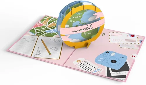 Vista 4 de Lovepop Tarjeta de felicitación de amor para ella, él – 3D San Valentín, tarjetas emergentes de aniversario – You Mean the World to Me – 5 x 7