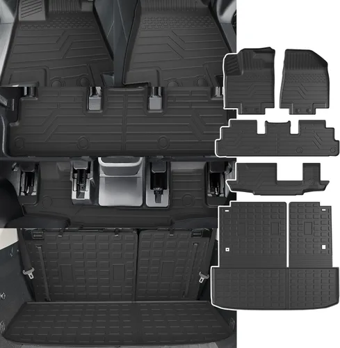 Vista 7 de powoq Tapete de carga compatible con Nissan Pathfinder 2022-2026 con alfombrilla de respaldo, forro de carga de elastómero termoplástico, repuesto