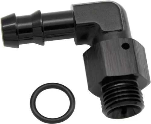 Vista 9 de Aluminio -4 AN ORB macho a 1/4 "(6.35mm) Barb Push On Manguera Adaptador Negro