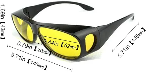 Vista 2 de SOOLALA Value Pack HD Night Vision Wraparounds Wrap Around Wind Gafas de sol