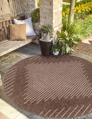 Vista 37 de Unique Loom Outdoor Modern Collection - Alfombra rectangular de 2 x 3 pies 1 pulgada, color azul y marfil