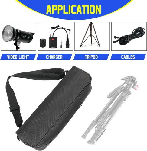 Vista 6 de Funda de transporte para trípode, 24.8 x 5.9 x 5.9 pulgadas, bolsa de transporte para trípode Oxford 600D con correa para soportes de luz, soporte