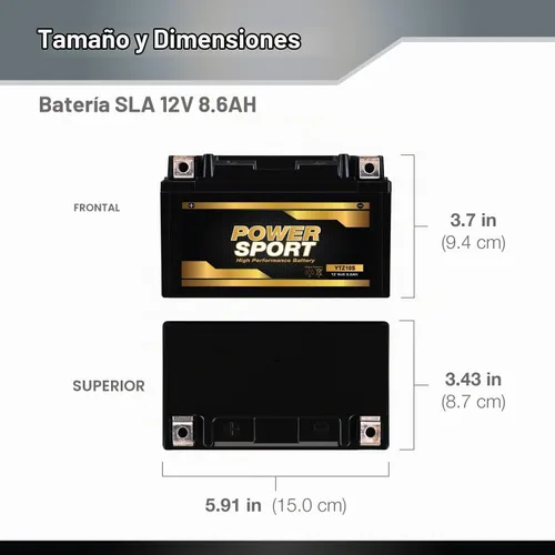 Vista 3 de Baterías de 12 voltios para motocicletas, marca ExpertPower