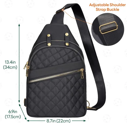 Vista 7 de NiHome Bolsa de pickleball para 2 paletas, mochila cruzada de pickleball para mujeres y hombres, correa ajustable, color negro, Negro (actualizado)