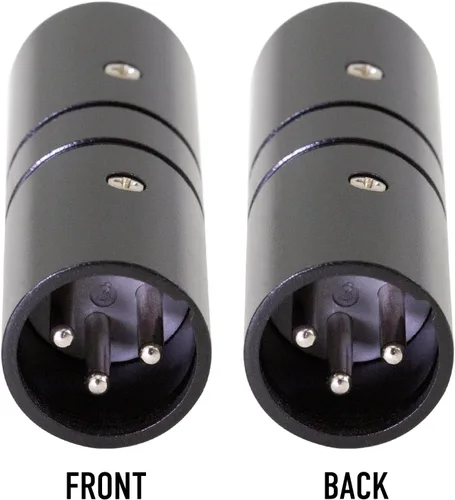 Vista 2 de SIRS-E Adaptador de cambiador de género XLR macho a 3 pines XLR macho DMX 30023B (negro) para interfaces ENTTEC, controladores DMX y cables