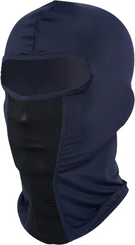 Vista 8 de Pasamontañas para hombres y mujeres, diseño de malla transpirable, UPF 50+, máscara facial refrescante Negro+ Slategrey