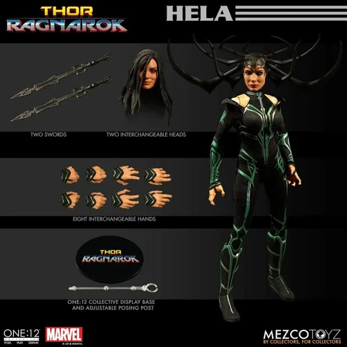 Vista 4 de Mezco Toys Uno: 12 Colectivo: Figura de acción Marvel Thor Ragnarok Hela, multicolor, estándar (MAY189820)