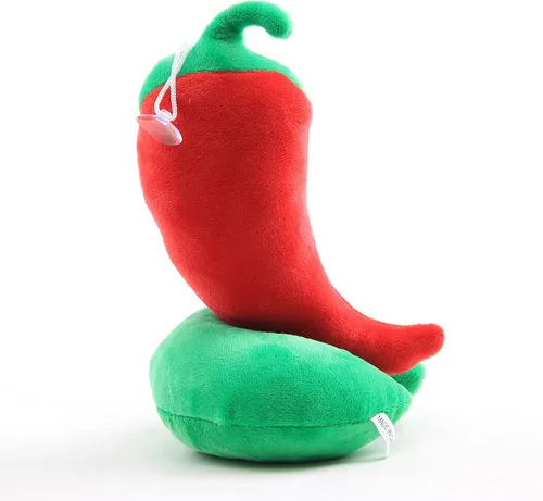 Vista 4 de Plantas de peluche de peluche, figuras de muñeca de peluche, regalo de cumpleaños para niños (pimienta roja)