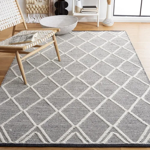 Vista 9 de SAFAVIEH Natura Collection - Alfombra de pasillo de 2 pies 3 pulgadas x 8 pies, color negro y marfil, hecha a mano de lana rústica marroquí bohemia