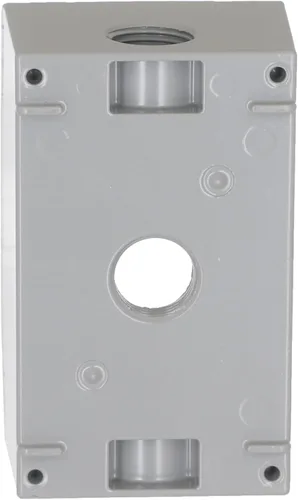 Vista 4 de Hubbell-Bell 5320-0 Caja resistente a la intemperie de una sola salida de 3 1/2 pulgadas, gris