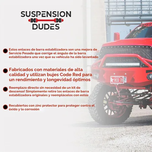 Vista 6 de Estabilizador de barra estabilizadora delantera de 4-6 pulgadas CODE RED Kit de eslabones de extremo resistente para Chevy Silverado Sierra 1500