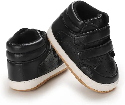 Vista 5 de E-FAK Zapatos de bebé para niños y niñas, zapatillas para bebés, suela de goma antideslizante, zapatos de cuna para primeros pasos de niños pequeños