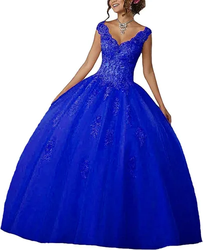 Vista 31 de QXMYOO Vestido de Gala de Quinceañera Sweet 16 Fiesta de Graduación Vestido de Princesa para Adolescentes Negro (Style1-Black)